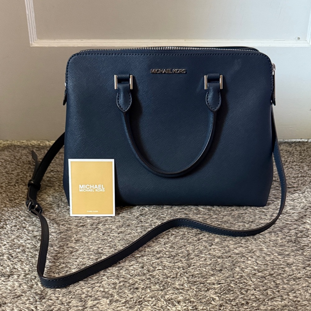 Michael Kors Navy Satchel Bag